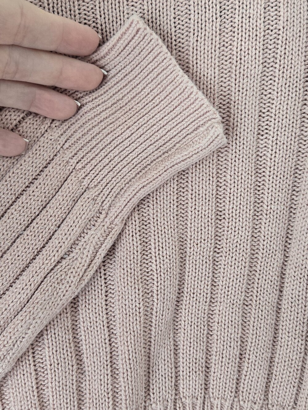 Wild Fable Light Pink Cropped Ribbed Button-Front Cardigan - Picture 5 of 5